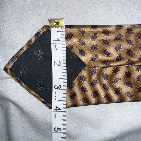 Brooks Brothers Makers Gold/Blue/Red  Silk Men's Neck Tie - Picture 5 of 7